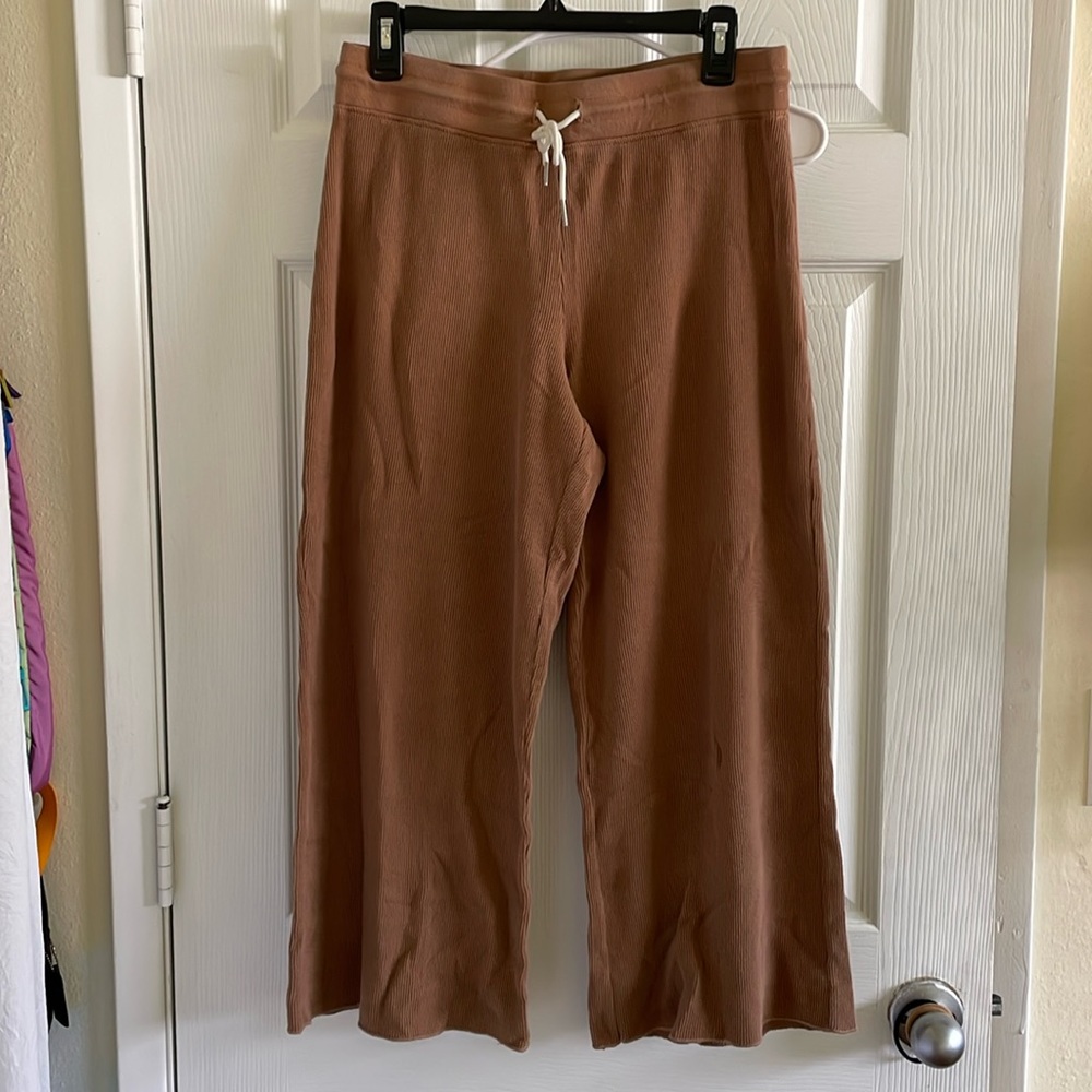 MATE the Label 100% Organic Cotton Thermal Wide Leg Pant in Sedona